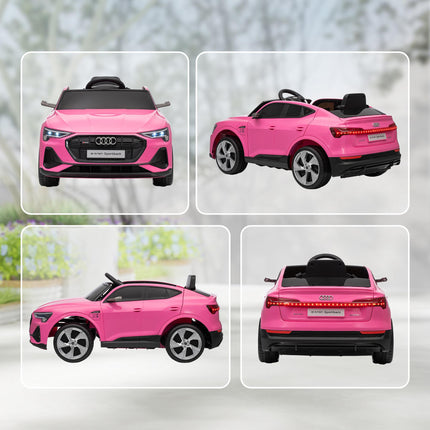 12V Kids Electric Ride on, Electric Car for Kids with Parental Remote, Music, Lights, Suspension Wheels, Pink