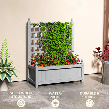Garden Planters with Trellis for Climbing Vines, Wood Raised Beds for Garden, Planters With Trellis For Climbing Vines Wood Raised Beds For Garden Fl