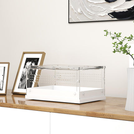 Acrylic Reptile Terrarium with Top Sliding Door, Vents, for Snake, Frog, Spider, Gecko, Tarantula, 30 x 20 x 15 cm