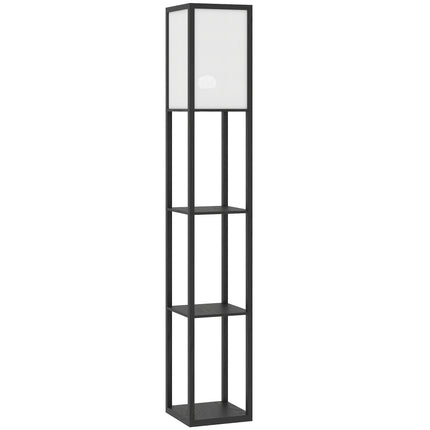 Floor Lamp with Shelves, 3 Layer Column Modern Standing Lamp for Living Room, Bedroom, Office, Bulb not Included, Black