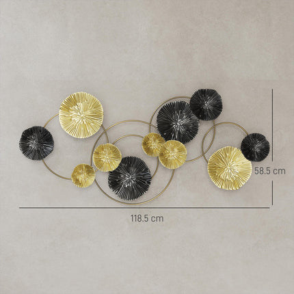 Metal Wall Art, Modern Hanging Wall Decor with Multi-Disc Design for Living Room