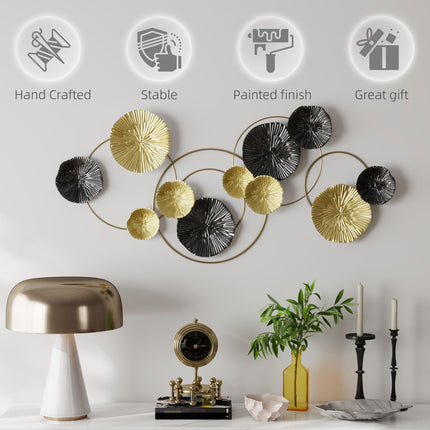 Metal Wall Art, Modern Hanging Wall Decor with Multi-Disc Design for Living Room