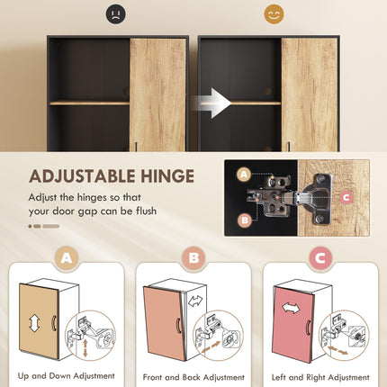 Tall Kitchen Cupboard, Freestanding Kitchen Pantry Cabinet with Adjustable Shelves, Drawers and Soft Close Door, 160cm