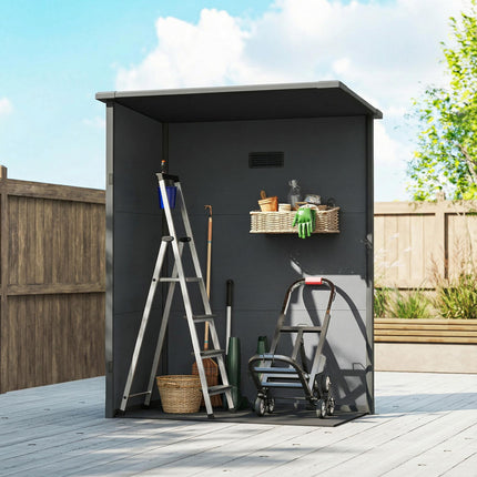 5' x 3' Garden Shed with Floor, Outdoor Storage Shed with Lockable Door, Window