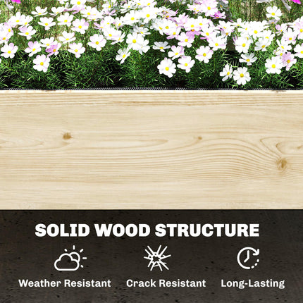 Raised Garden Bed 2-Tier Stepped Design Planter Box with Trellis for Climbing Plants 108x62x120 cm