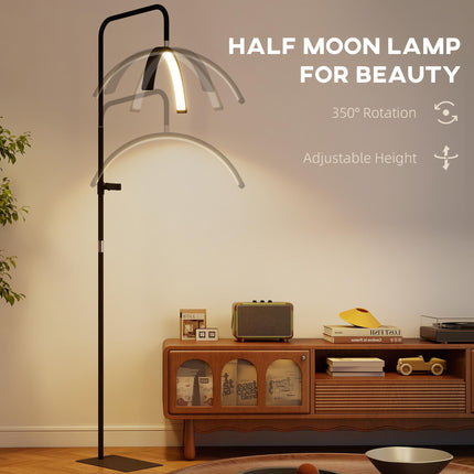Half Moon Lash Light, Beauty Floor Lamp with 350¬∞ Rotatable Head, 7 Colour Temp