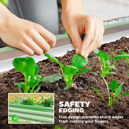 Set of Two 110 x 50cm Steel Planter Boxes -  Light Green