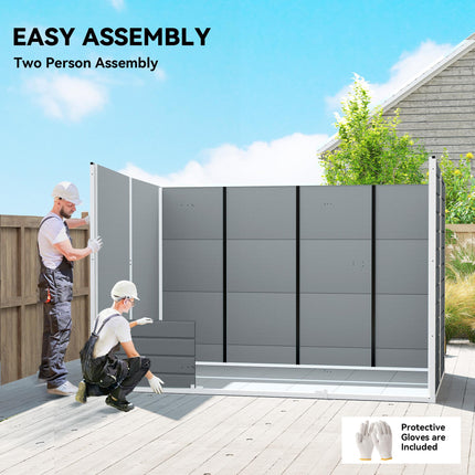 10 x 6 ft Resin Garden Shed, Outdoor Storage Shed with Floor, Windows, Lockable