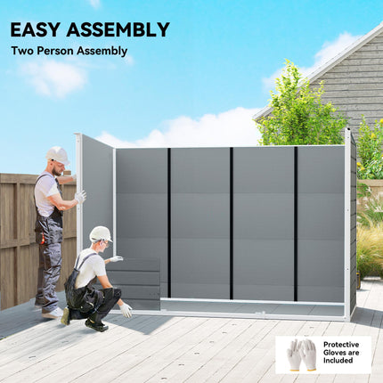 10 x 4 ft Resin Garden Shed, Outdoor Storage Shed with Floor, Windows, Lockable