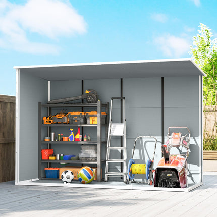 10 x 4 ft Resin Garden Shed, Outdoor Storage Shed with Floor, Windows, Lockable