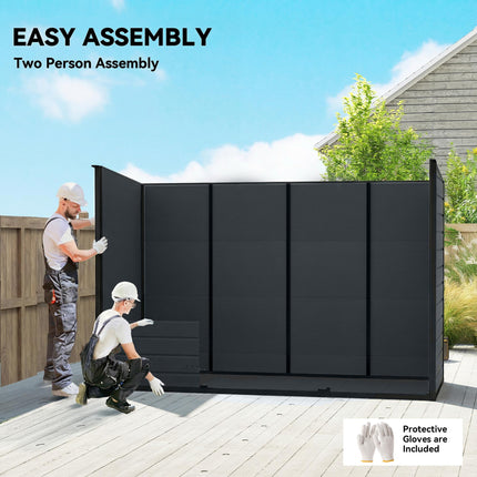10 x 4 ft Resin Garden Shed, Outdoor Storage Shed with Floor, Windows, Lockable