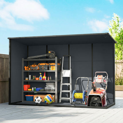 10 x 4 ft Resin Garden Shed, Outdoor Storage Shed with Floor, Windows, Lockable