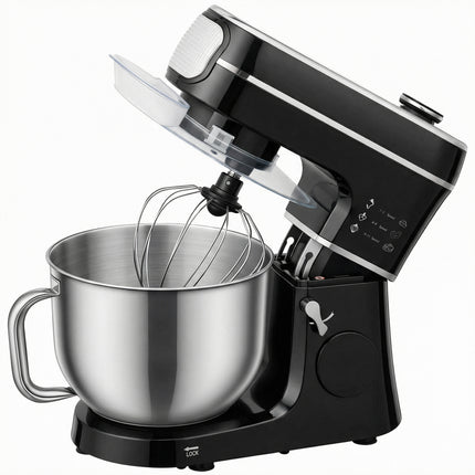 Stand Mixer, 6L 1400W Tilt-Head Food Mixer with 11 Speeds, Pulse & Fermentation Function, LED Display, Black