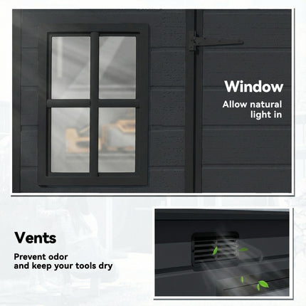 10 x 6 ft Resin Garden Shed, Outdoor Storage Shed with Floor, Windows, Lockable