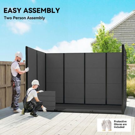 10 x 6 ft Resin Garden Shed, Outdoor Storage Shed with Floor, Windows, Lockable