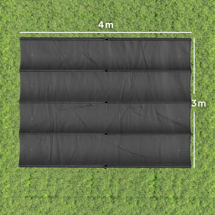 Retractable Pergola Canopy Only, 3.92 x 3.5 m, UV30+ Replacement Canopy Cover for 4 x 3 m Pergola, Dark Grey