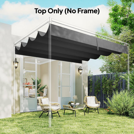 Retractable Pergola Canopy Only, 3.92 x 3.5 m, UV30+ Replacement Canopy Cover for 4 x 3 m Pergola, Dark Grey