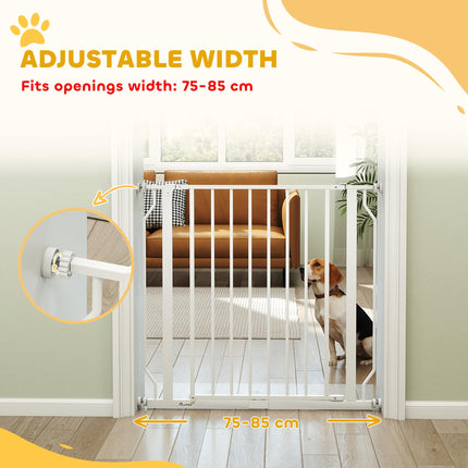 Extra Wide Dog Gate, with Door Pressure, for Doorways, Hallways, Staircases - White