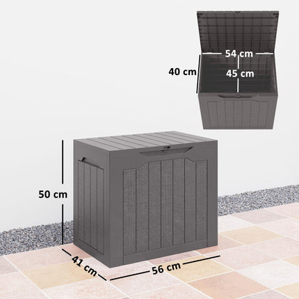 93L Plastic Garden Storage Box, Outdoor Storage Box with Handles, Waterproof Outdoor Storage Container, Brown