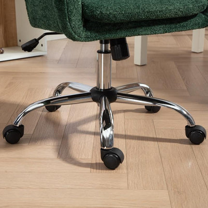 Snow Flannel Office Chair with Padded for Home - Dark Green