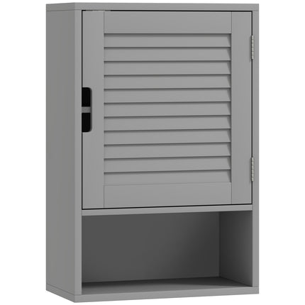 Bathroom Cabinet, Wall Mounted Storage Cabinet with Adjustable Shelves, 40 x 20 x 60 cm, Grey