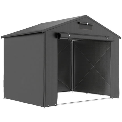 8 x 6 ft Outdoor Garden Storage Shed, Waterproof Bike Tent with Roll-Up Zipper Door
