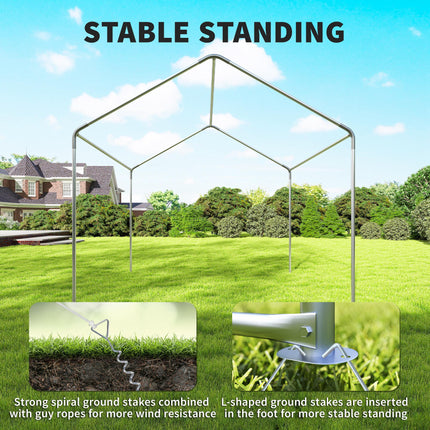 3 x 3 m Party Tent, Outdoor Canopy Tent Shelter with Removable Sidewalls, 4 Zipped Doors, for Parties, Wedding, Grey