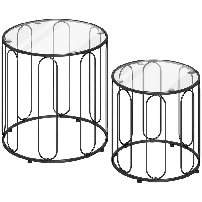 Elliptical Cut-Out Nesting Tables - Black