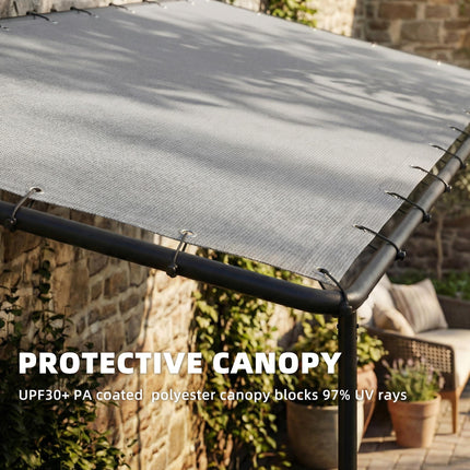 3 x 2 m Lean to Garden Pergola, Metal Frame Gazebo Pergola with UPF30+ Protectio