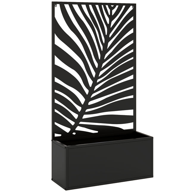 Metal Garden Bed for Garden with Trellis, Wall Mounted or Freestanding Raised Planter with Privacy Screen