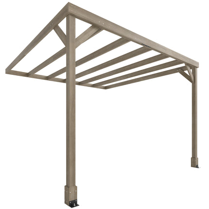 Lean-To Wooden Pergola Kit, Decorative Garden Gazebo with Stable Structure and C