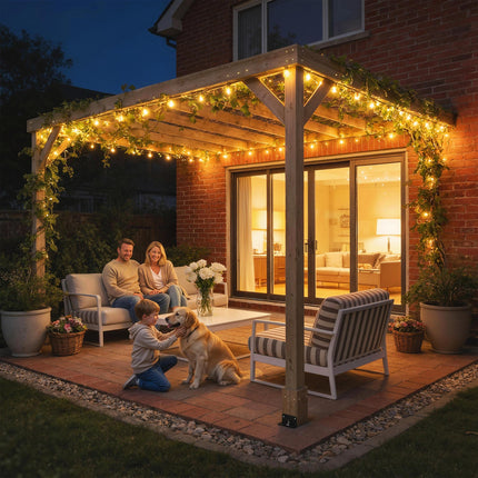 Lean-To Wooden Pergola Kit, Decorative Garden Gazebo with Stable Structure and C