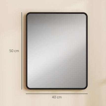 Rectangular Wall Mirror with HD Glass - Black