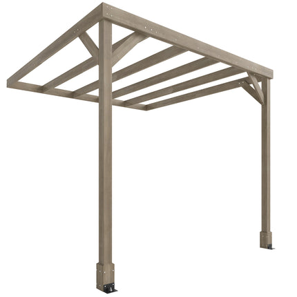 Lean-To Wooden Pergola Kit, Decorative Garden Gazebo with Stable Structure and C