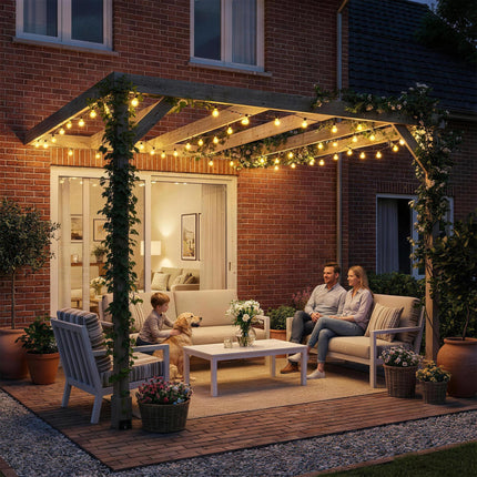 Lean-To Wooden Pergola Kit, Decorative Garden Gazebo with Stable Structure and C