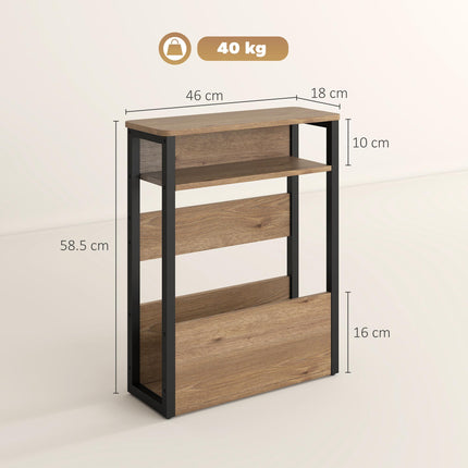 Industrial-Style Side Table - Black/Walnut Brown