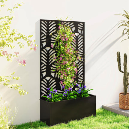 Metal Garden Bed for Garden with Trellis, Wall Mounted or Freestanding Raised Pl