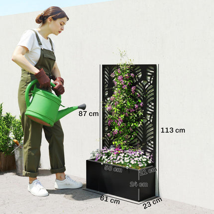 Metal Garden Bed for Garden with Trellis, Wall Mounted or Freestanding Raised Pl