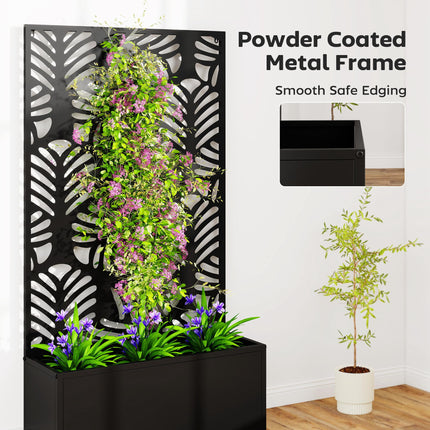Metal Garden Bed for Garden with Trellis, Wall Mounted or Freestanding Raised Pl