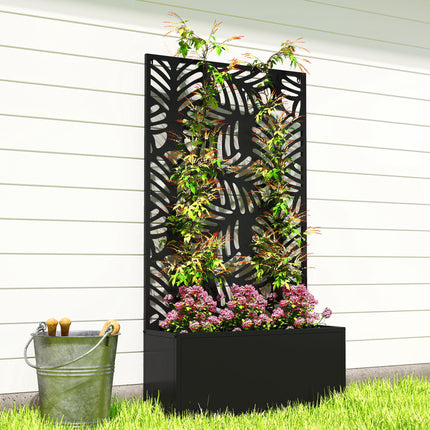 Metal Garden Bed for Garden with Trellis, Wall Mounted or Freestanding Raised Pl