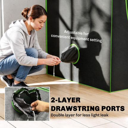 Grow Tent 120 x 120 x 200 cm, Reflective Mylar Hydroponic Growing Tent with 600D Oxford Fabric, Observation Window, Vent, Zipper Door for Indoor Plant Growing, Black