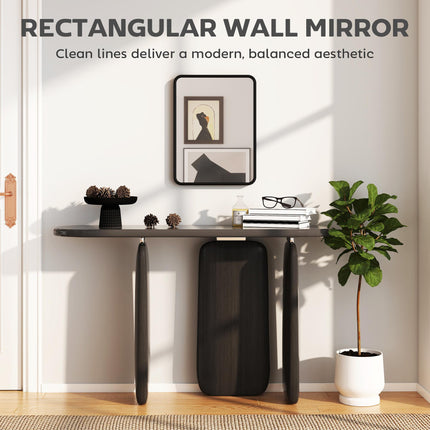 Rectangular Wall Mirror with HD Glass - Black