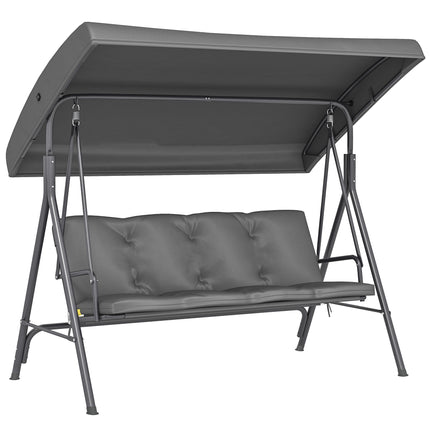 3 Seater Garden Swing Chair, Patio Rocking Bench with Tilting Canopy, Removable