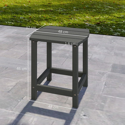 Outdoor Side Table, Garden Coffee Table, All-Weather Adirondack Side Table for Garden, Beach, Indoor Outdoor, Grey