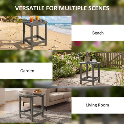 Outdoor Side Table, Garden Coffee Table, All-Weather Adirondack Side Table for Garden, Beach, Indoor Outdoor, Grey