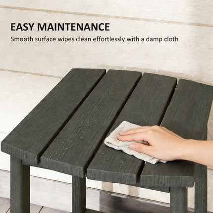 Outdoor Side Table, Garden Coffee Table, All-Weather Adirondack Side Table for Garden, Beach, Indoor Outdoor, Grey