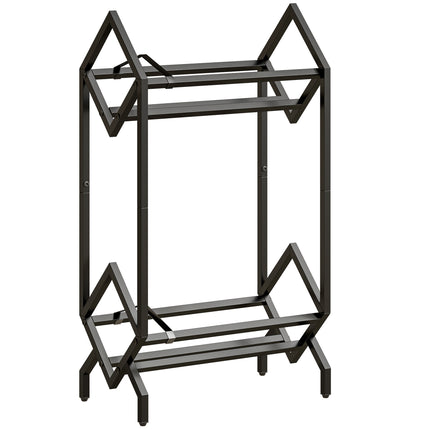 50 CD Storage Rack, 2-Tier Metal CD Storage Unit, Free Standing, Easy to Assemble, Black