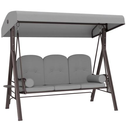 3 Seater Canopy Swing Chair, Outdoor Garden Swing Seat with Adjustable Canopy, Swing Chair Outdoor Garden Swing Seat With Adjustable Canopy C
