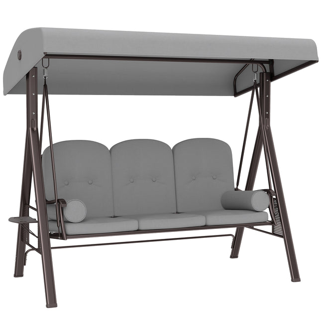 3 Seater Canopy Swing Chair, Outdoor Garden Swing Seat with Adjustable Canopy, Swing Chair Outdoor Garden Swing Seat With Adjustable Canopy C