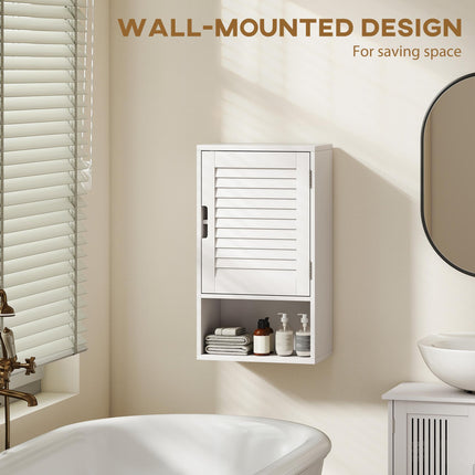 Bathroom Cabinet, Wall Mounted Storage Cabinet with Adjustable Shelves, 40 x 20 x 60 cm, White